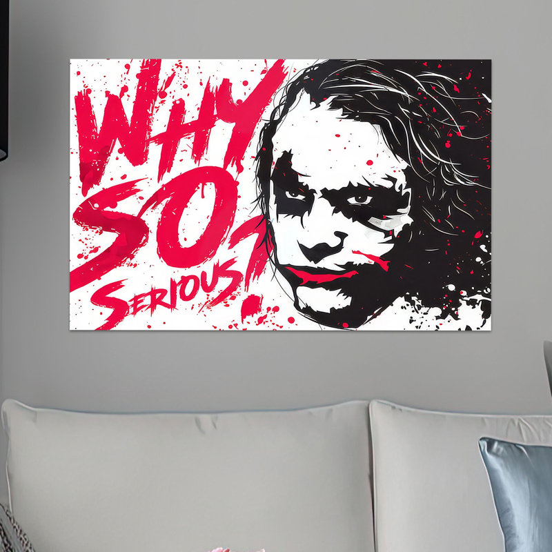 Art mural en verre à thème Joker, parfait pour une décoration de grotte ou des Fêtes et une idée de cadeau personnalisée unique