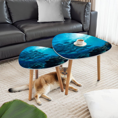 Ensemble de 2 tables basses gigognes Triangle