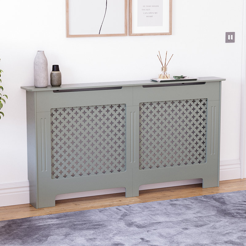 Reta Radiator Cover, Grey, 82cm H x 151cm W x 19cm D