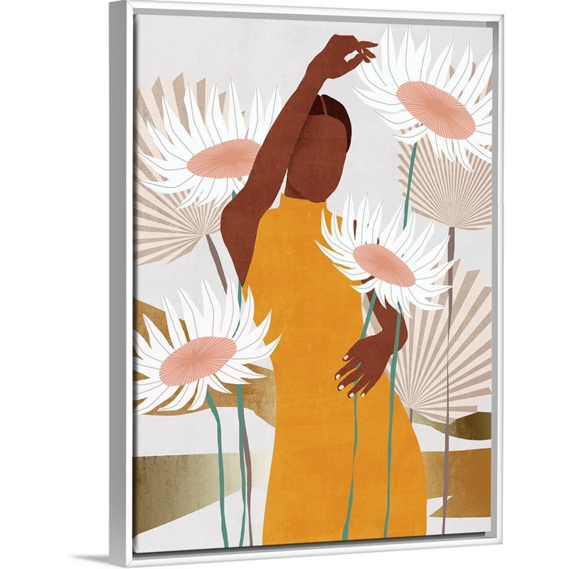 «Sun Kissed Woman II» par Melissa Wang - reproduction d'art, Toile blanche encadrée, H 42 po x l 32 po x P 1,75 po