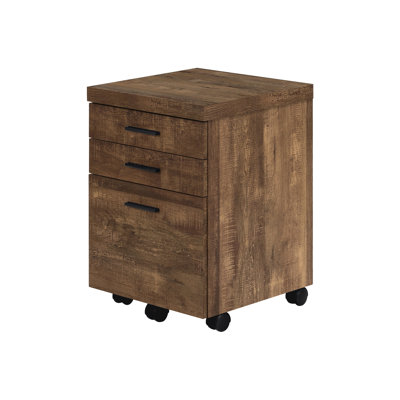 Brown Laminate Office File Cabinet, Rolling, With User- Storage Modern Rolling Shelf Brown, For Purposes