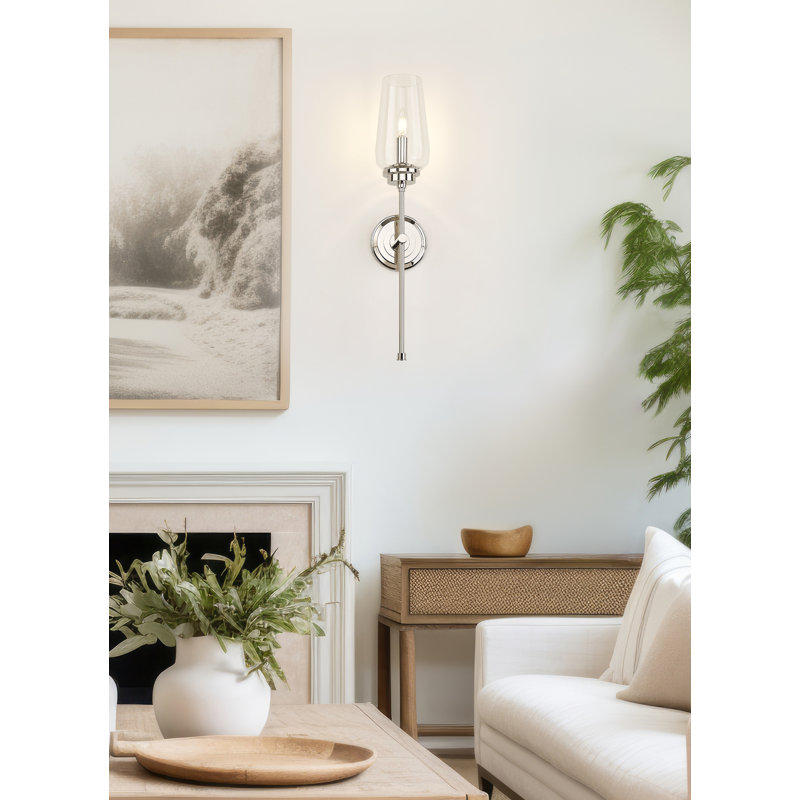 26.25 inch Polished Nickel 1 Light Wall Sconce, Polished Nickel