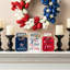 7"H Set Of 3 Patriotic/ Americana Wooden Mason Jar Table Decor