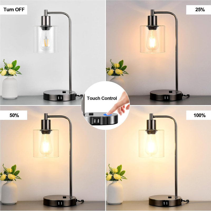 Lampe de table en métal, Gris