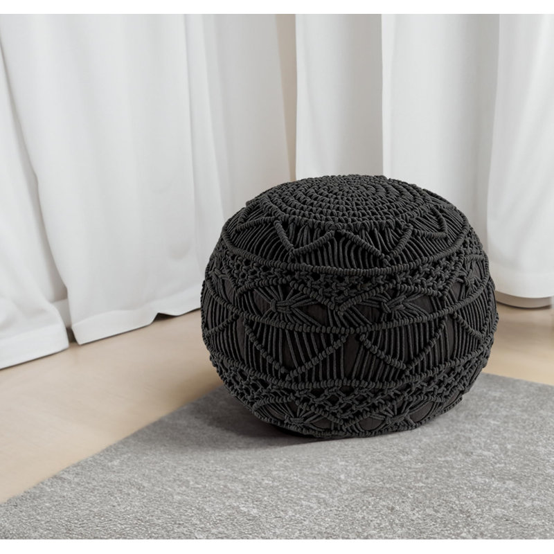 Pouf rond 20 po, Noir, noir, noir, noir