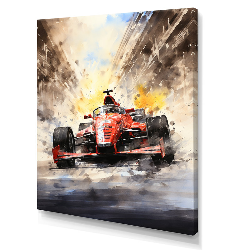 Formule 1 Speed Car Speedway Fury 1 - Art de traces de course, Toile tendue, H 32 po x l 16 po x P 1 po