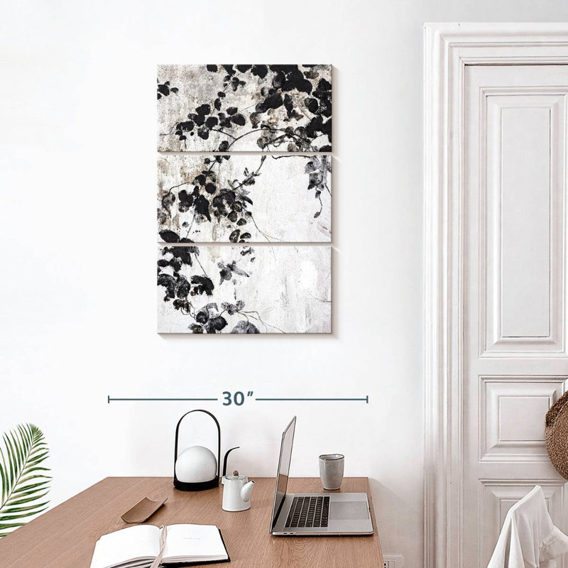Harnek Black Leaves, 32" H x 20" W