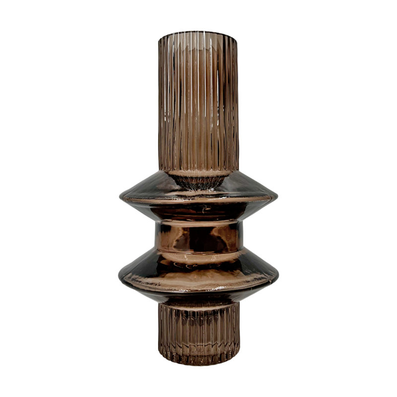 Vase en verre brun moderne
