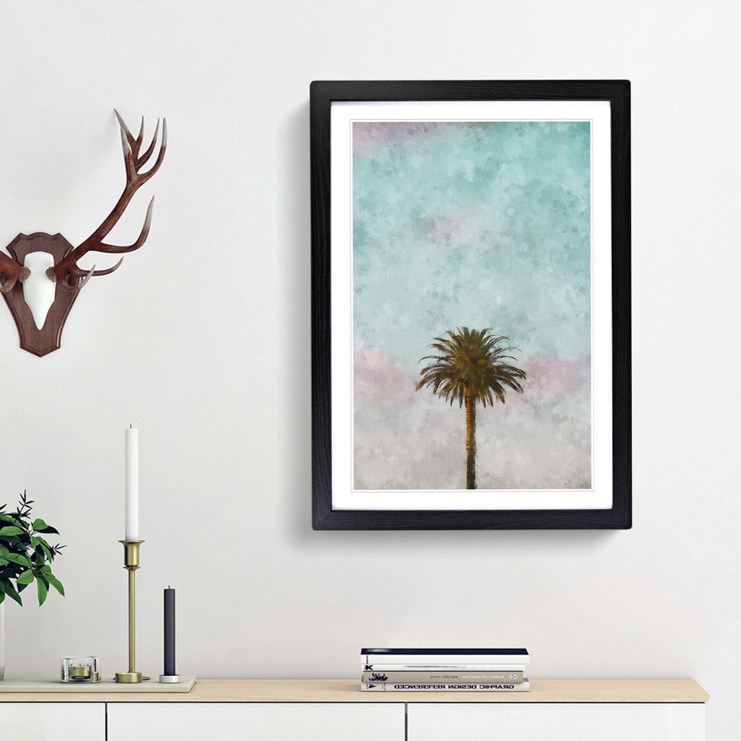Sunset Palm Tree - Framed Print