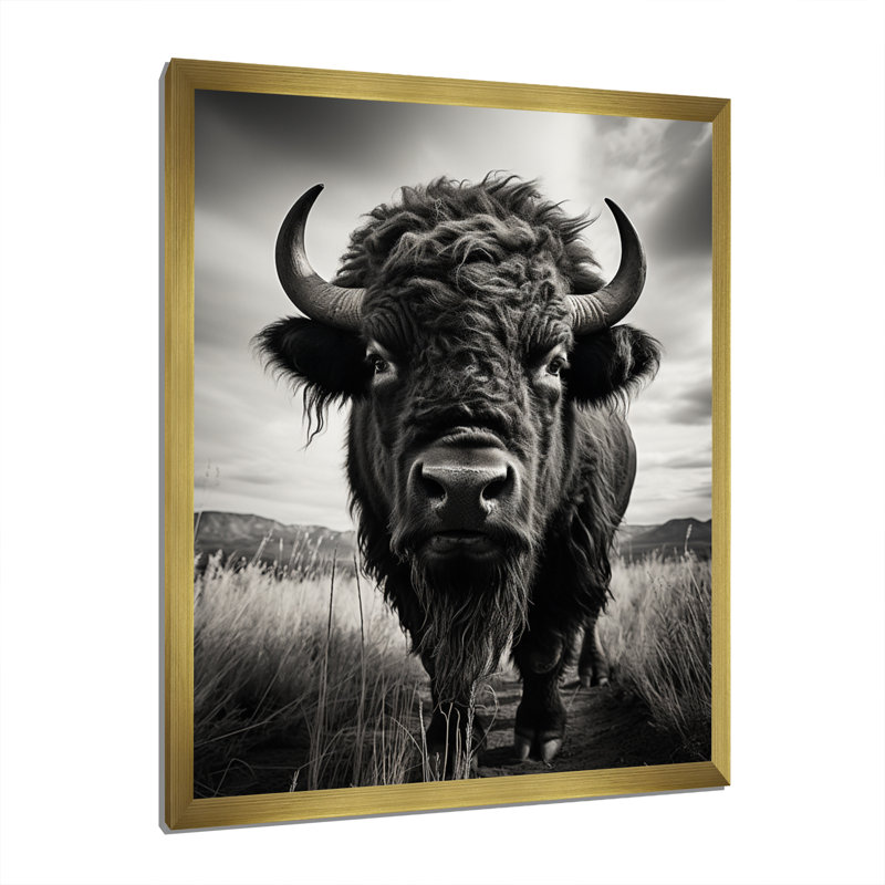 Bison Tales Of The Prairies - animaux, impressions sur toile, H 32 po x l 24 po x P 1 po, Encadrement doré