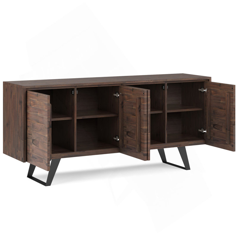 Grand buffet à 4 portes - Brun anthracite patiné