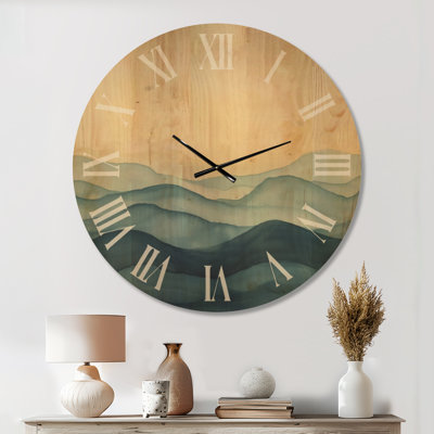 Grande horloge murale en bois Seascape