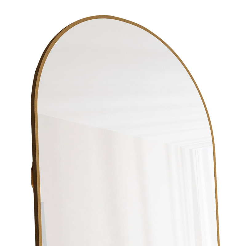 4Th Generation Full Length Wall Mirror With Gold Frame, 64.9 Inches High And 23.2 Wide, Suitable For Porch Dressing Room Metal