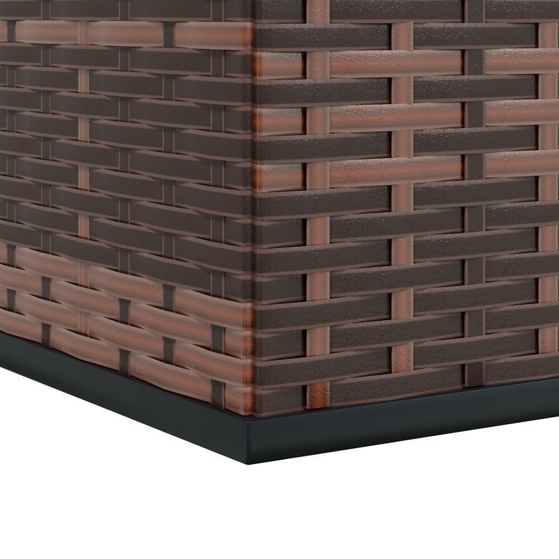 Gallon Water Resistant Poly Rattan Deck Box, Brown, 40.7" H x 39.4" W x 19.3" D