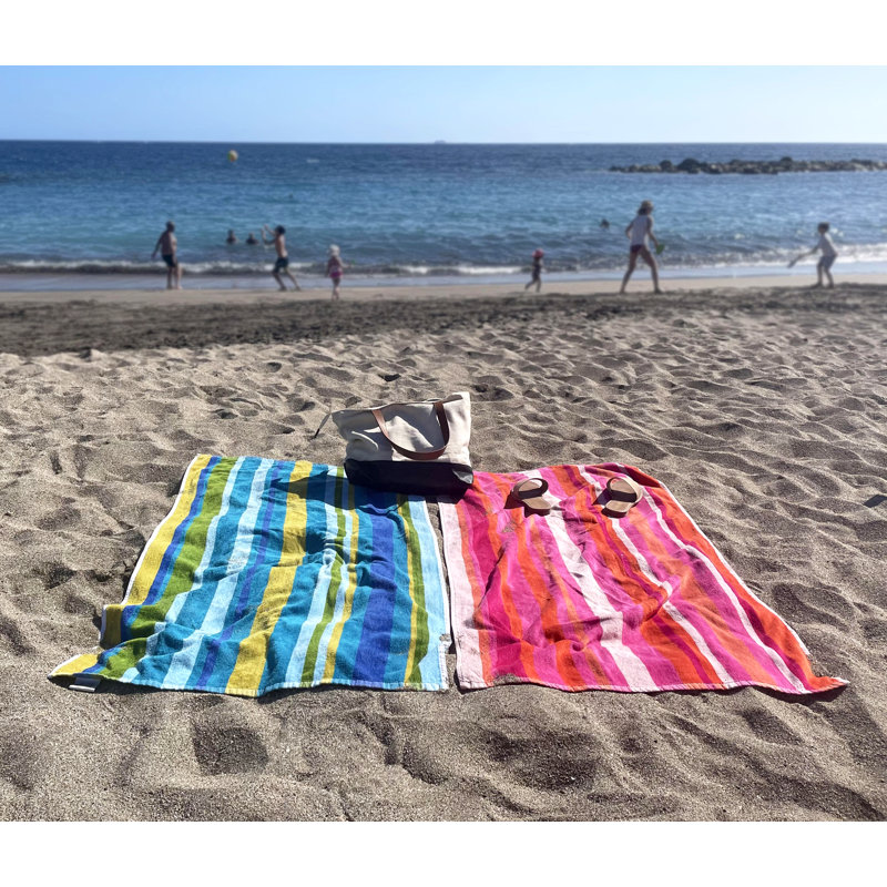 Evamaria Stripe Beach Towel Single, Pink