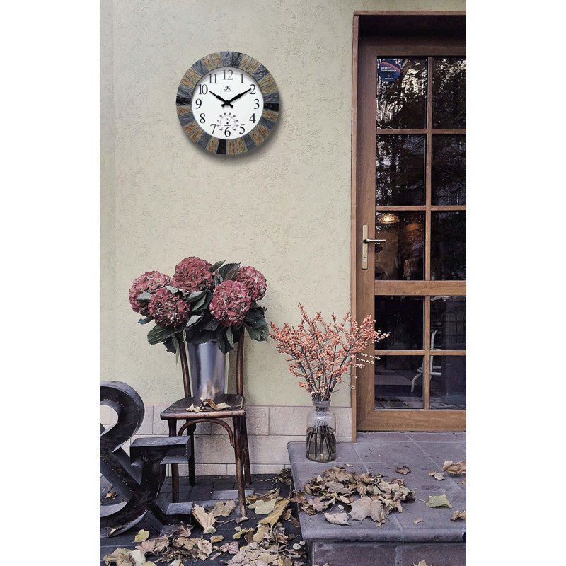 Outdoor Round Polyresin Wall Clock 13 Inches - Multi-Color