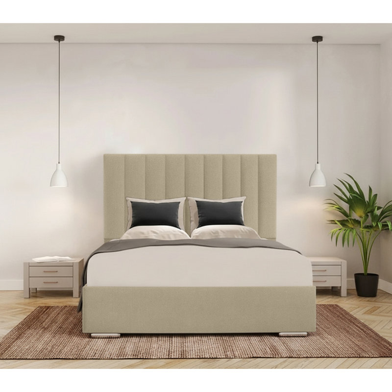 Caylob Upholstered Bed, Coffee, Single
