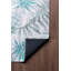 Tapis décoratif à motif floral vert, bleu et blanc-721454691