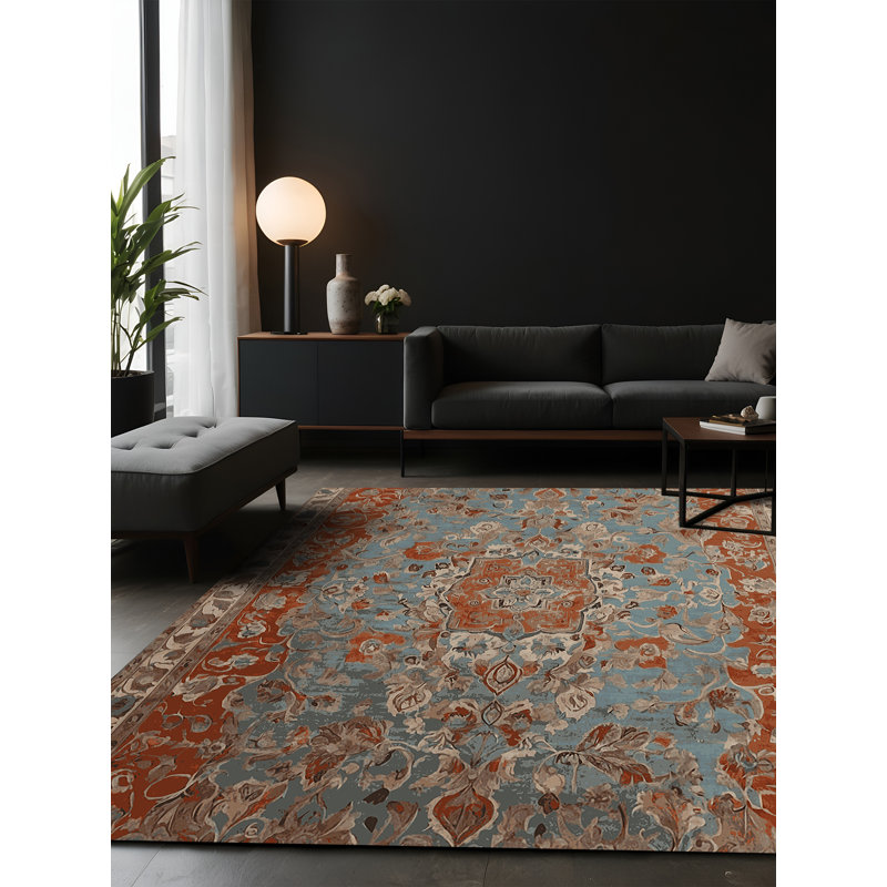 Tapis gris soyeux et moelleux, Carré 8 pi