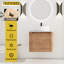 Meuble-lavabo mural de 24 po avec lavabo d'art en céramique, charnières en acier inoxydable à fermeture en douceur, faible entretien et surface hygiénique de 24 po présentant des dommages