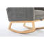 Chaise berçante avec pieds en bois massif et éponge haute densité, idéale pour la détente et la chambre de bébé.