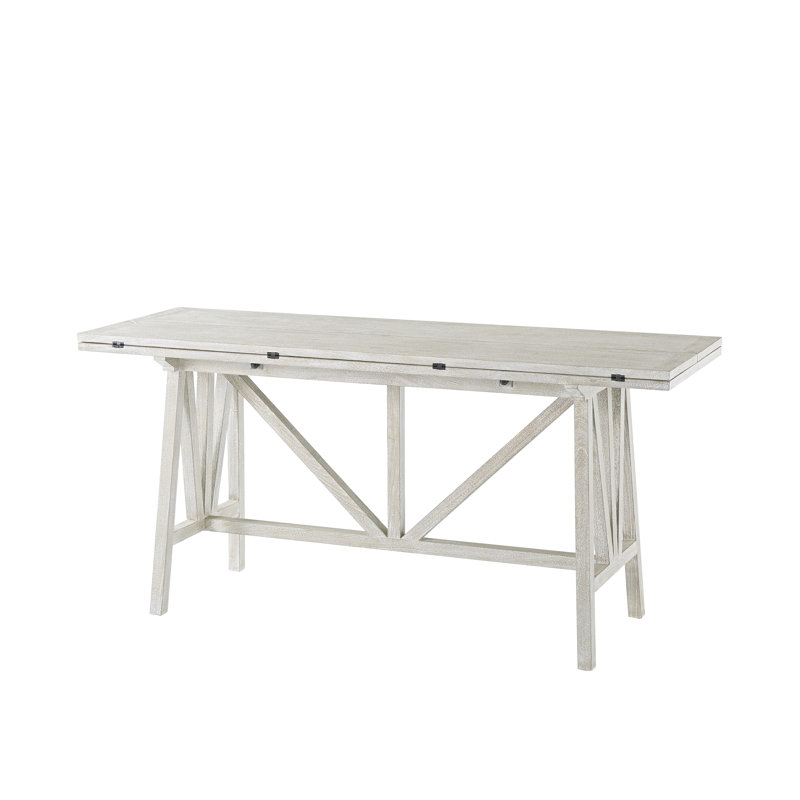 Noda 65'' Solid Mahogany Wood Drop-Leaf Console Table
