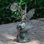 Statues de jardin féeriques en résine 13,8 "avec lumière solaire boule de verre