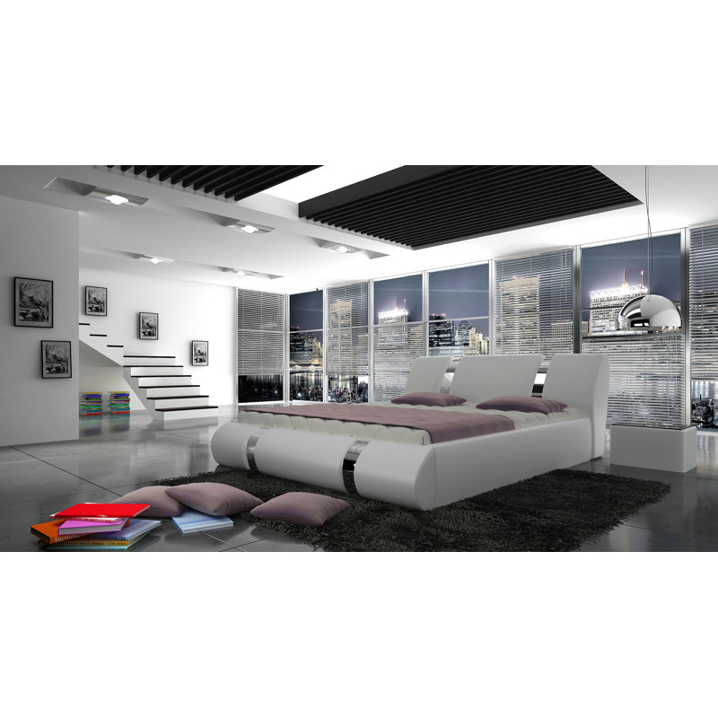 Baesemann Upholstered Bed, Grey, Super King (6')