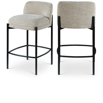 Brixen Upholstered Counter Stool with Metal Frame