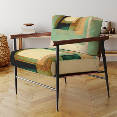 Fauteuil rembourré contemporain avec motif abstrait géométrique Impermanence
