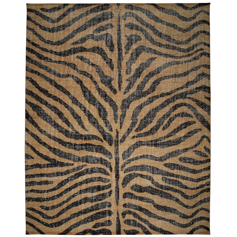 Zebre Hand-Knotted Rug, Rectangle 10' x 14'
