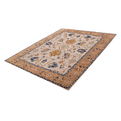 One of kind Hand-Knotted Modern Oushak Grey Rug 9'0" x 12'0"