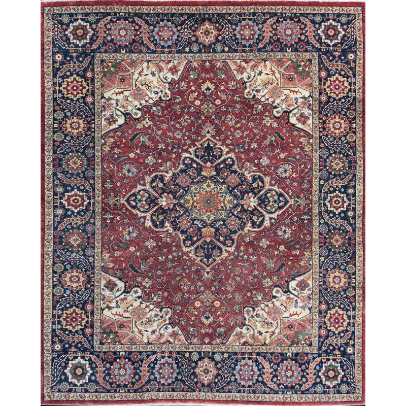 Elegant Wool Oriental Area Rug, Rectangle 9'11" x 13'10"
