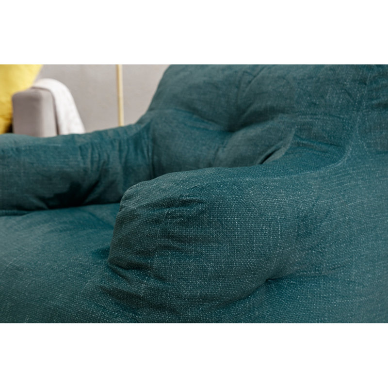 Fabric Bean Bag Chairs, Green Cotton Blend