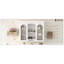Armoire à pharmacie murale, armoire de salle de bain murale avec 2 portes en verre, armoire de rangement encastrée au-dessus de la toilette avec rangement, blanc