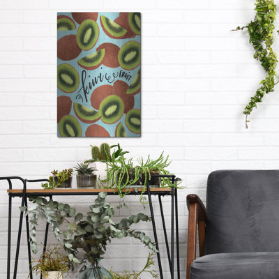  «Kiwi» par Elizabeth Caldwell, art mural en métal, 12 po x 16 po