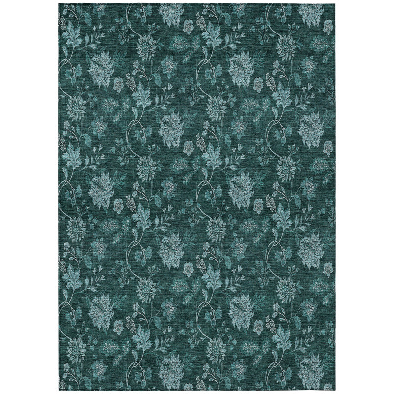 Tapis bleu sarcelle et turquoise 3 'X 5'