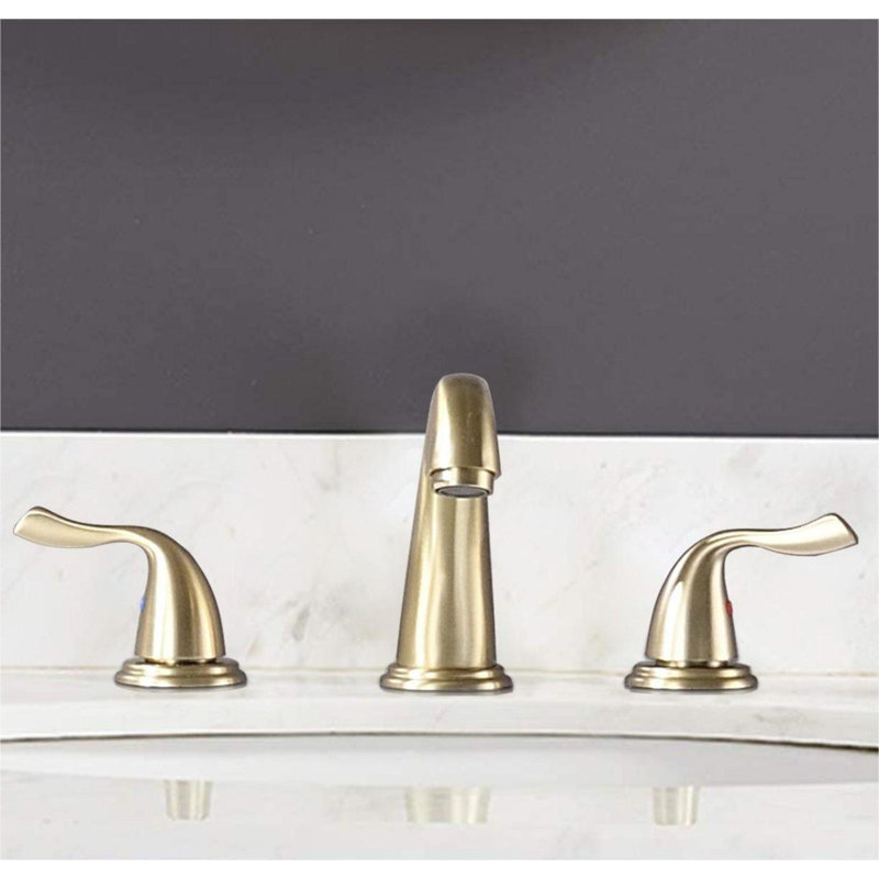 2-handle Bathroom Faucet with Drain Assembly, Brushed Gold