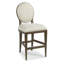 Ovale Upholstered Stool with Solid Wood Frame-46574462-46726971
