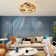 19.7" Modern Black Metal Frame Caged Ceiling Fans With Lights And 6 Speeds Reversible Motor Remote