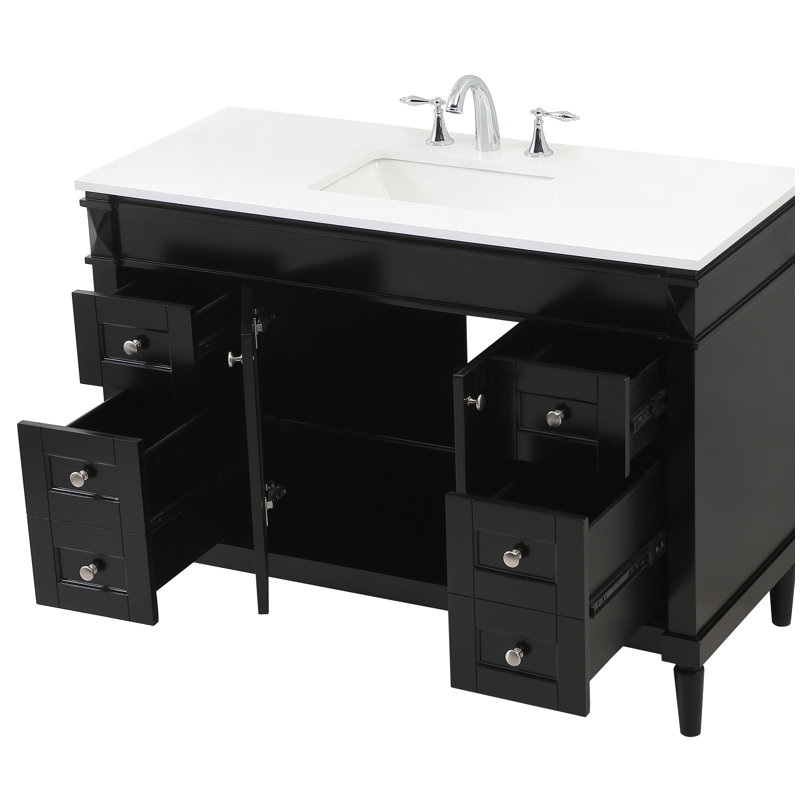 Meuble-lavabo simple 48 po Farber, Noir