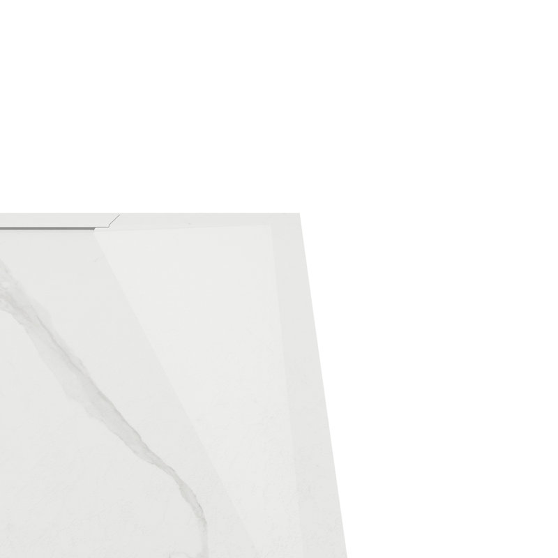 Base de douche A&E Bath Saul L 60 po x l 32 po x H 1 po SMC avec finition en marbre, Blanc