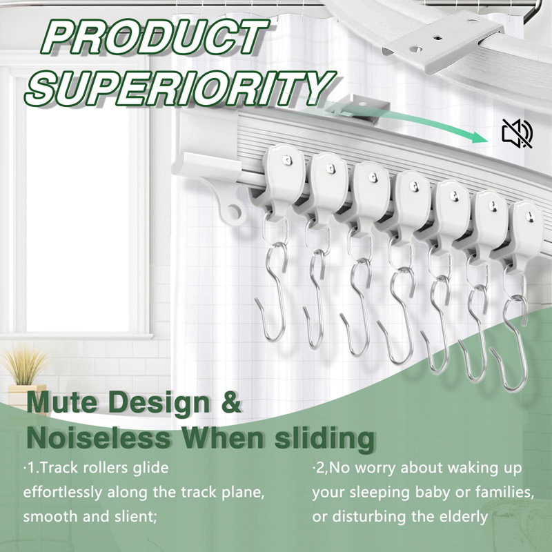 Rail de rideau flexible 10 pieds coupables et courbés pour remorque de voyage avec fenêtre en baie et rails de rideau de douche