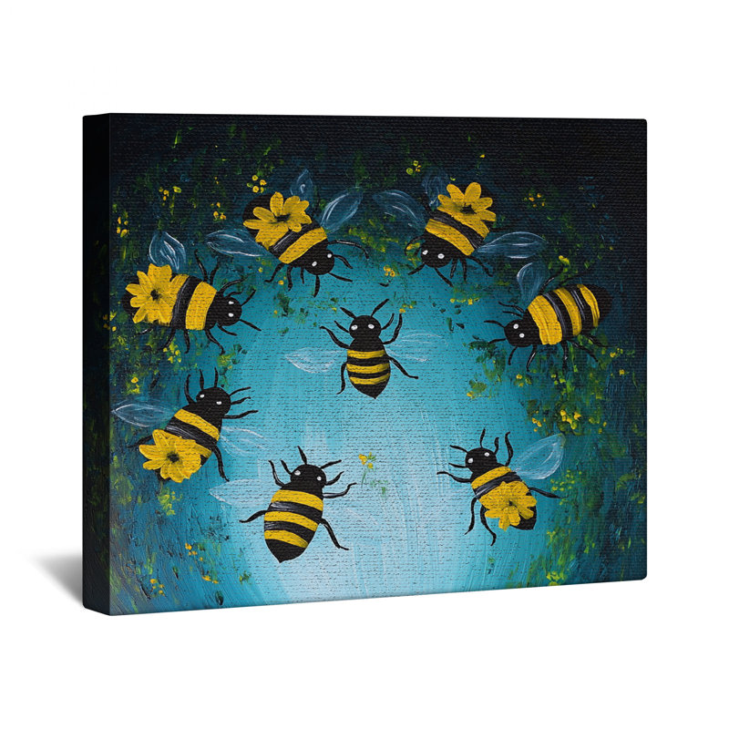 Toile de galerie Bees - Décoration murale insectes en plusieurs tailles, 16 po x 20 po