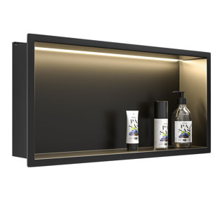 Niche de douche en acier inoxydable avec bande lumineuse DEL