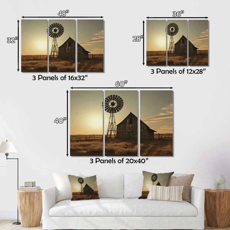 Wind Turbines Modern Energy 3 pièces, H 32 po x l 48 po x P 1 po