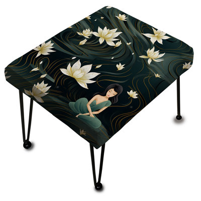 Mindful Retreat Yoga Oasis Zen - Repose-pieds rectangulaire floral