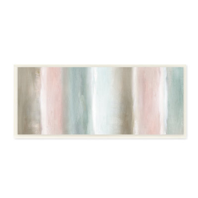 Blurred Striped Shape Abstraction Soft Pastel Pink Green by Nan - Painting