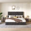 Lit plateforme tapissier avec tiroirs de rangement, gris foncé-2052952990-2052952991