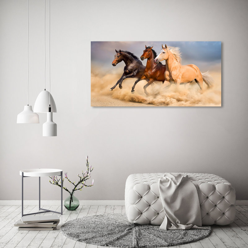 Horses In A Gallop - Wrapped Canvas Print
